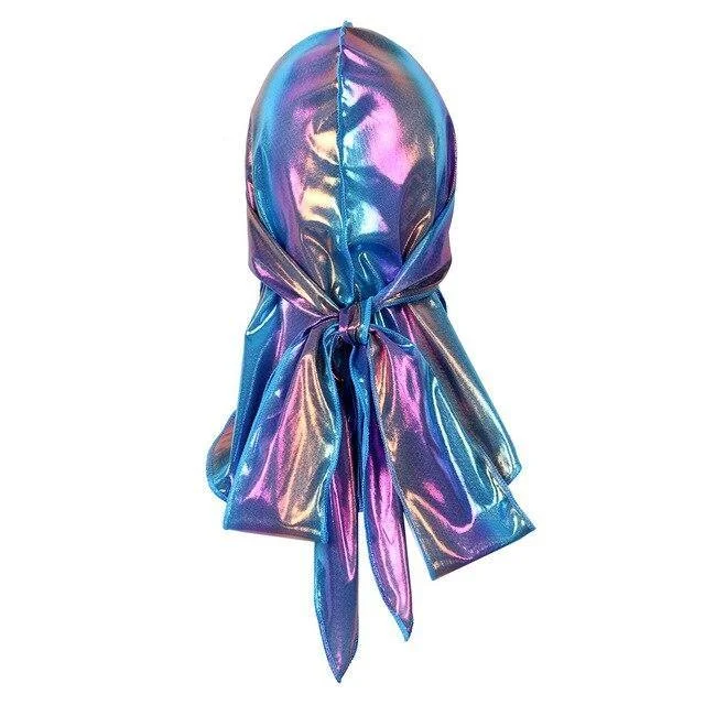 Durag Feminino Brilhante Azul
