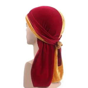 durag veludo vermelho amarelo