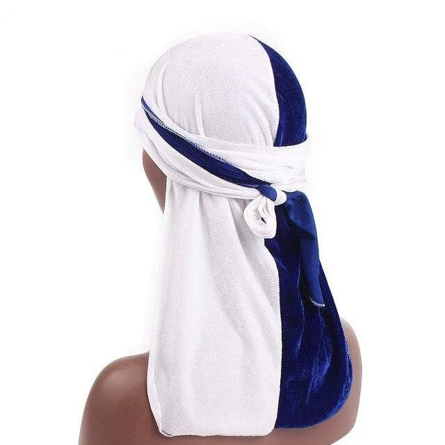 durag veludo branco azul