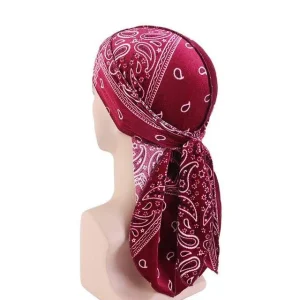 bandana durag vermelho bordô