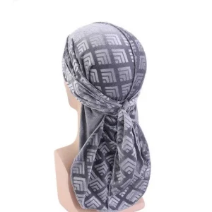 durag veludo cinza xadrez