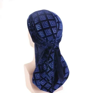 durag veludo azul xadrez