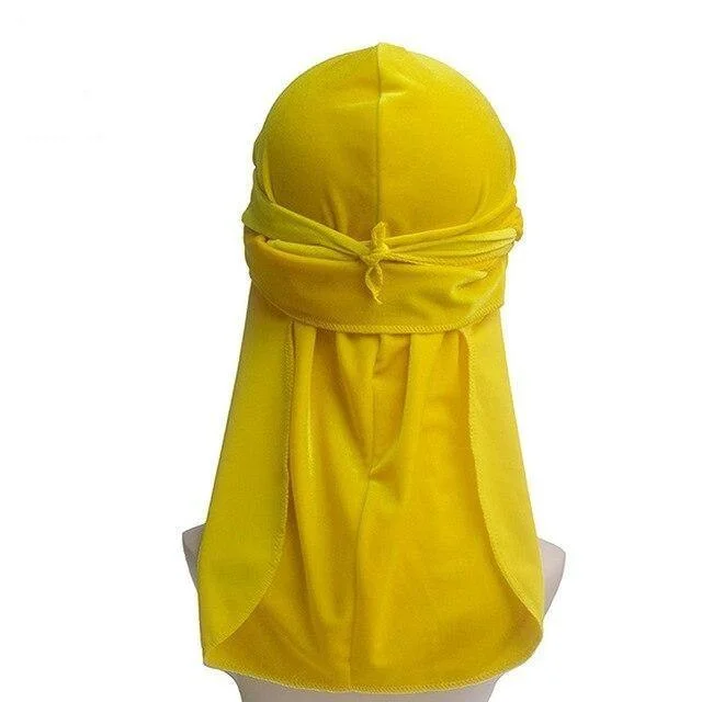 Durag de Veludo Amarelo