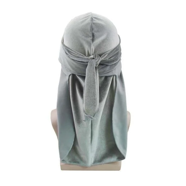 Durag de Veludo Cinza