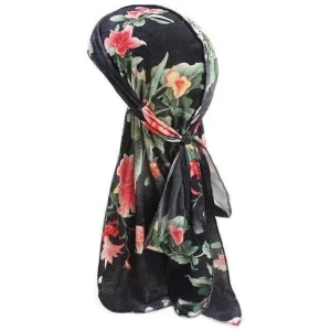 durag masculino flor preta