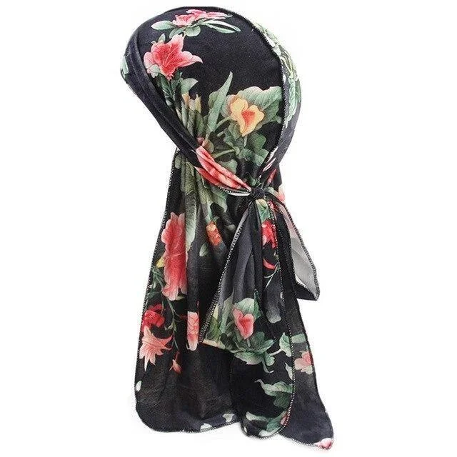 Durag Masculino Flor Preta