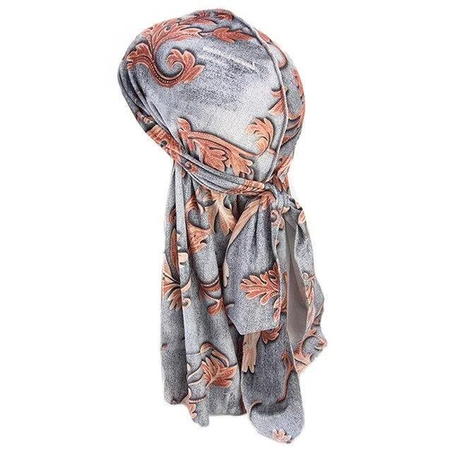 durag masculino flor cinza