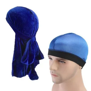 boné de onda azul durag veludo