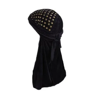 durag veludo estrela preta