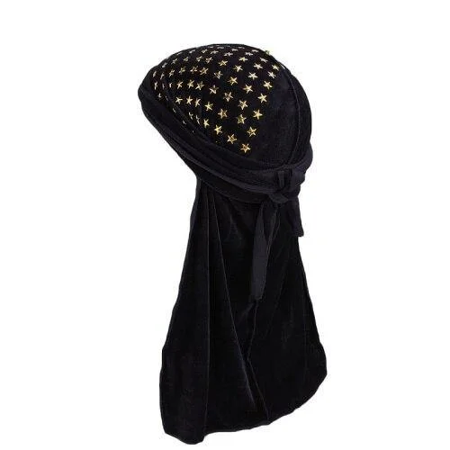 Durag Veludo Estrela Preta