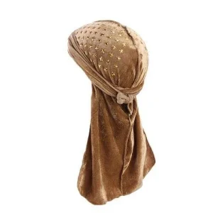 durag veludo estrela marrom