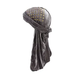 durag veludo estrela cinza